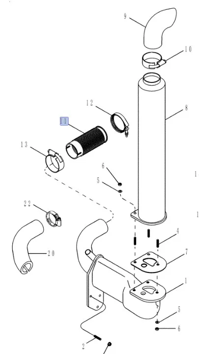 87647052 - Гофра трубы выхлопной ДВС T8040/50