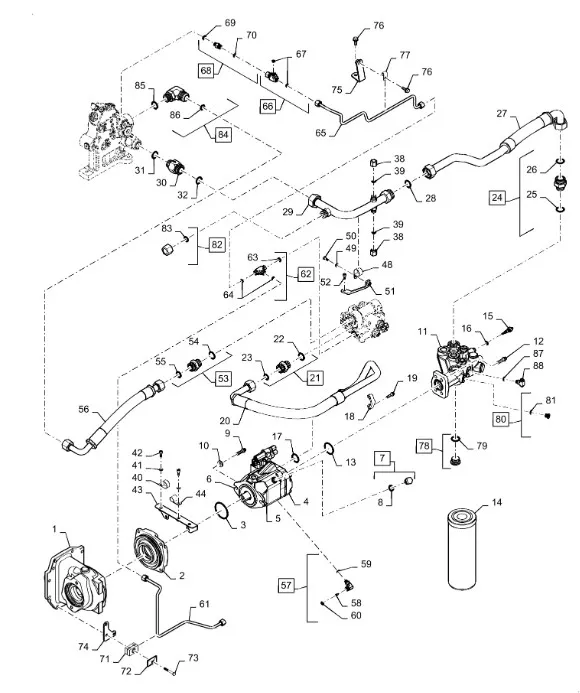 87429249 - Насос гидравл. осн. TG285, T8040, Mg.MX285